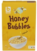 BONI SELECTION (COLRUYT) BOULES DE MAÏS EXTRUDÉES ENROBÉES DE MIEL, ENRICHIES EN VITAMINES B1, B2, B3, B5, B6, B8, B9, B12 ET EN FER