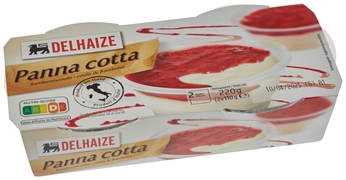 DELHAIZE PANNA COTTA COULIS DE FRAMBOISE