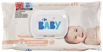 CARREFOUR BABY LINGETTES SANS PARFUM SENSITIVE
