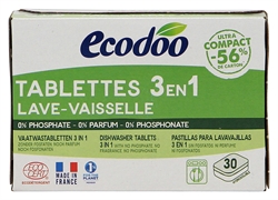 ECODOO (BIO-PLANET, BIOSHOPS) TABLETTES LAVE-VAISSELLE 3 IN 1