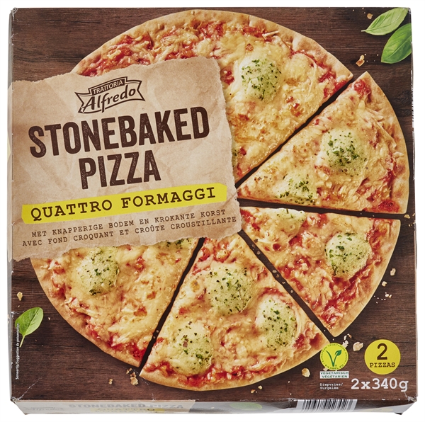 TRATTORIA ALFREDO (LIDL) PIZZA QUATTRO FORMAGGI test complet, prix et